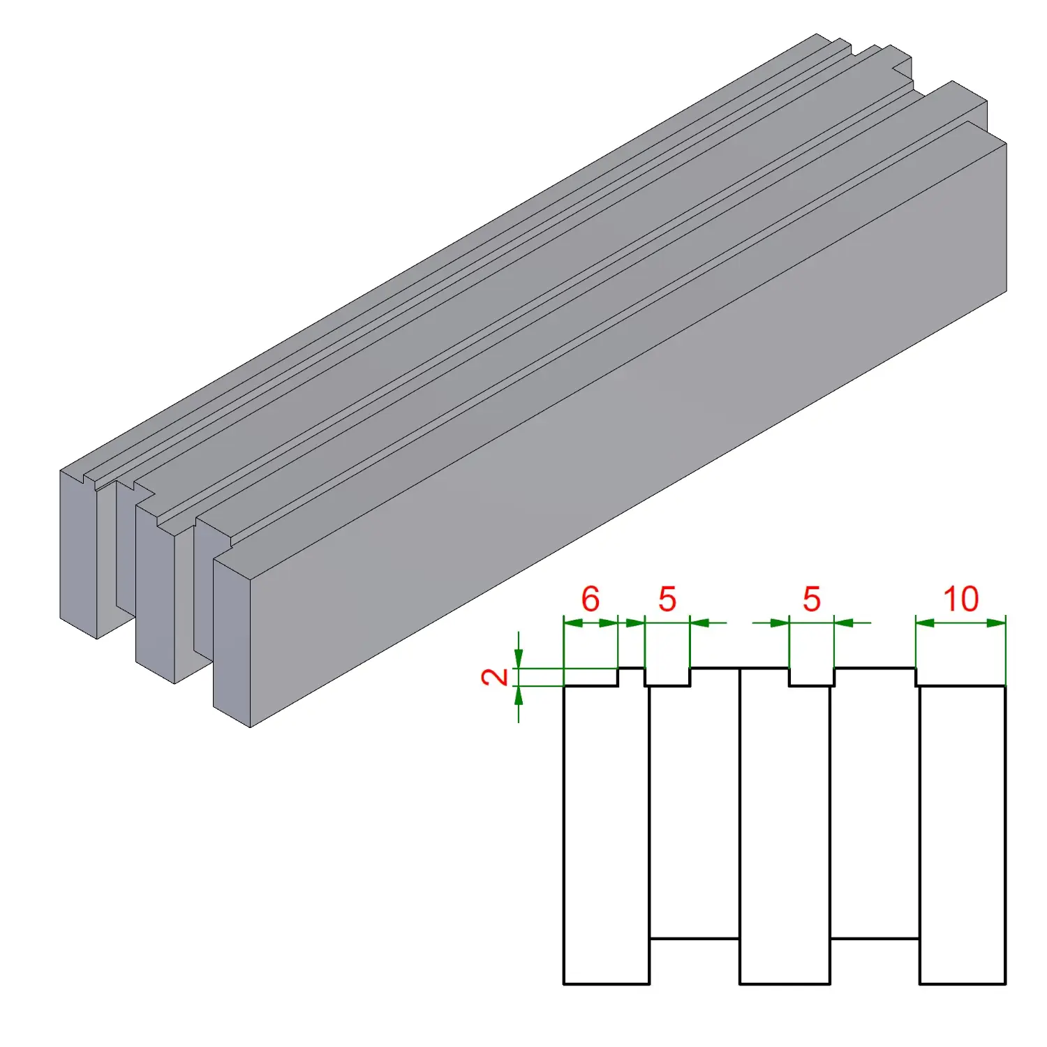 K-AnPro-49x35x1200, weiß Form E